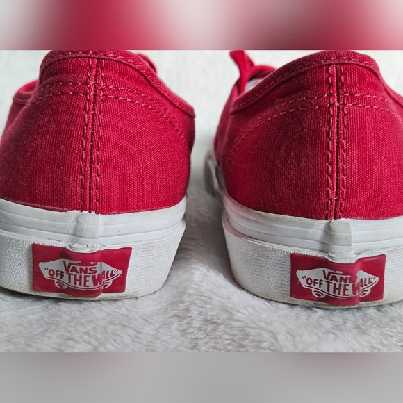 Vans Bold Red Canvas Shoes - Picture 6 of 7